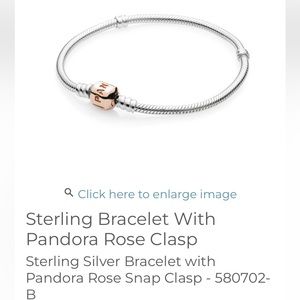 Pandora Rose Barrel Clasp Two Tone Sneak Chain Bracelet 17.5 cm Retired